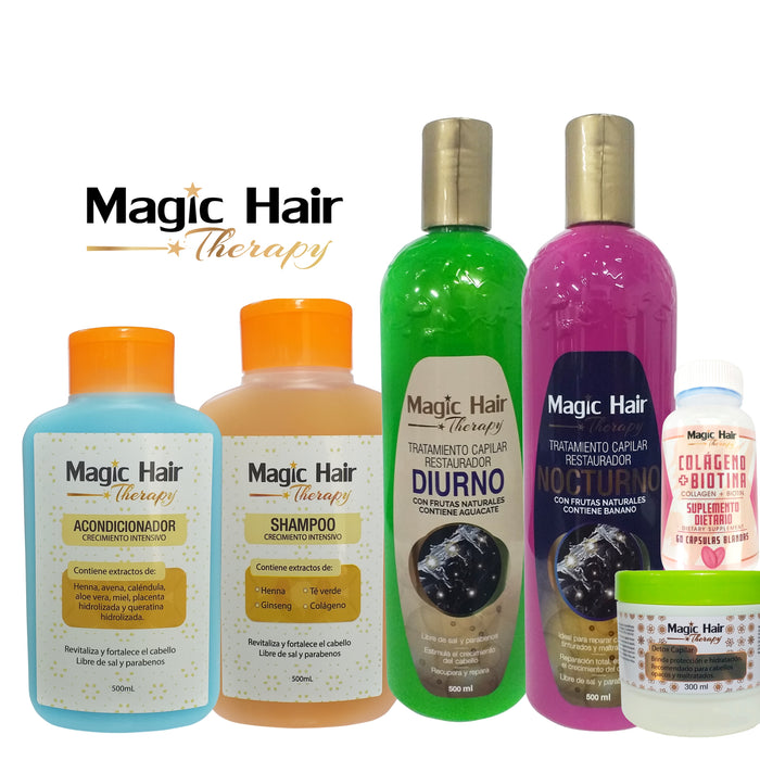 Magic Hair | Magia en tu Cabello | Kit Ultra Gold Premium Crecimiento - Nutrición   (7 productos)