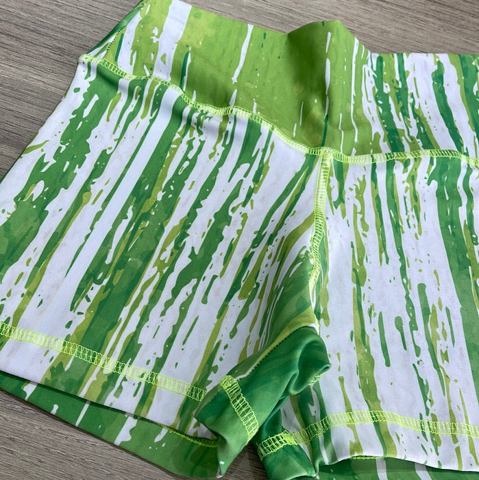 Licra Corta Niña / Verde Raya
